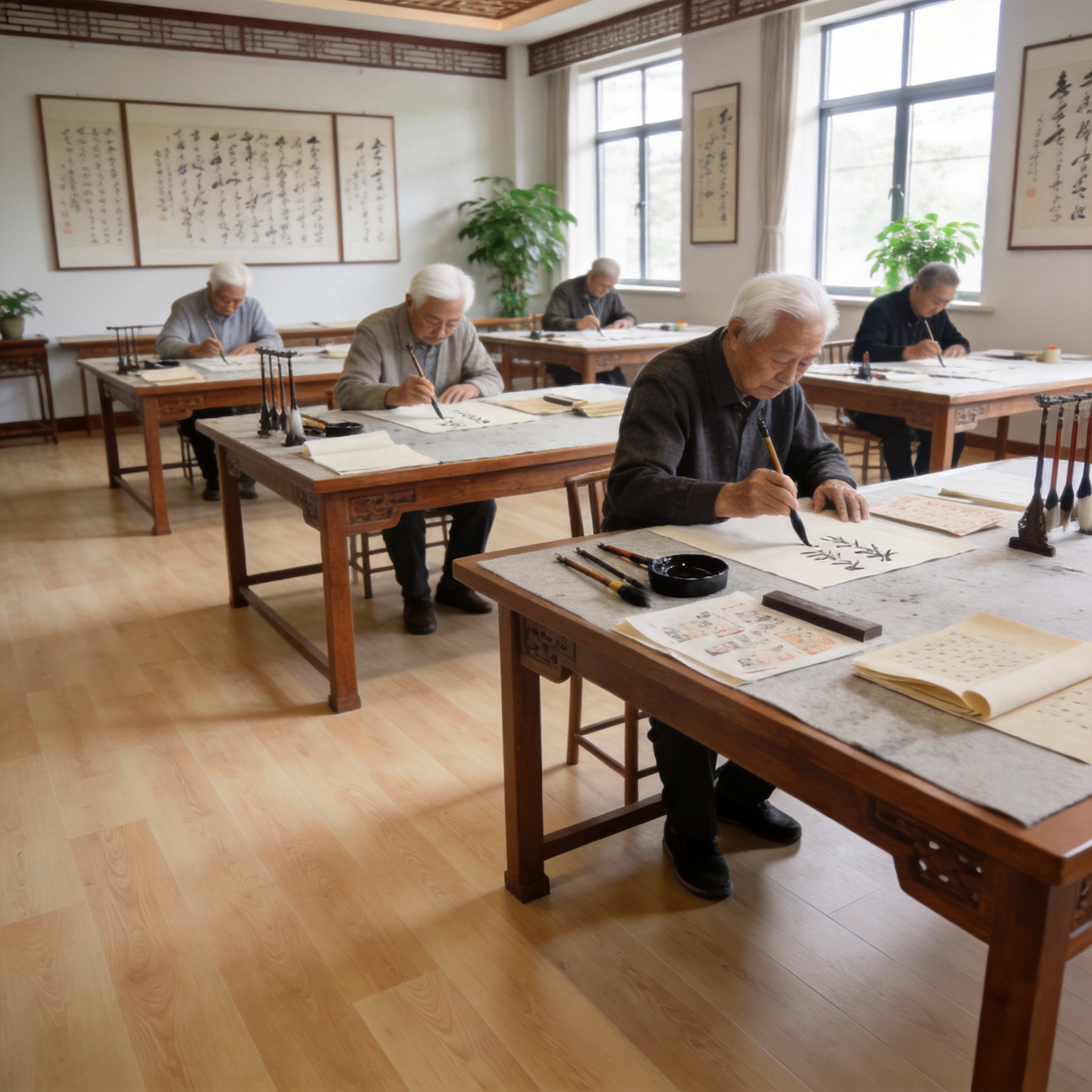 迪兰特系列 × 老年大学书法教室 铺装效果图 3