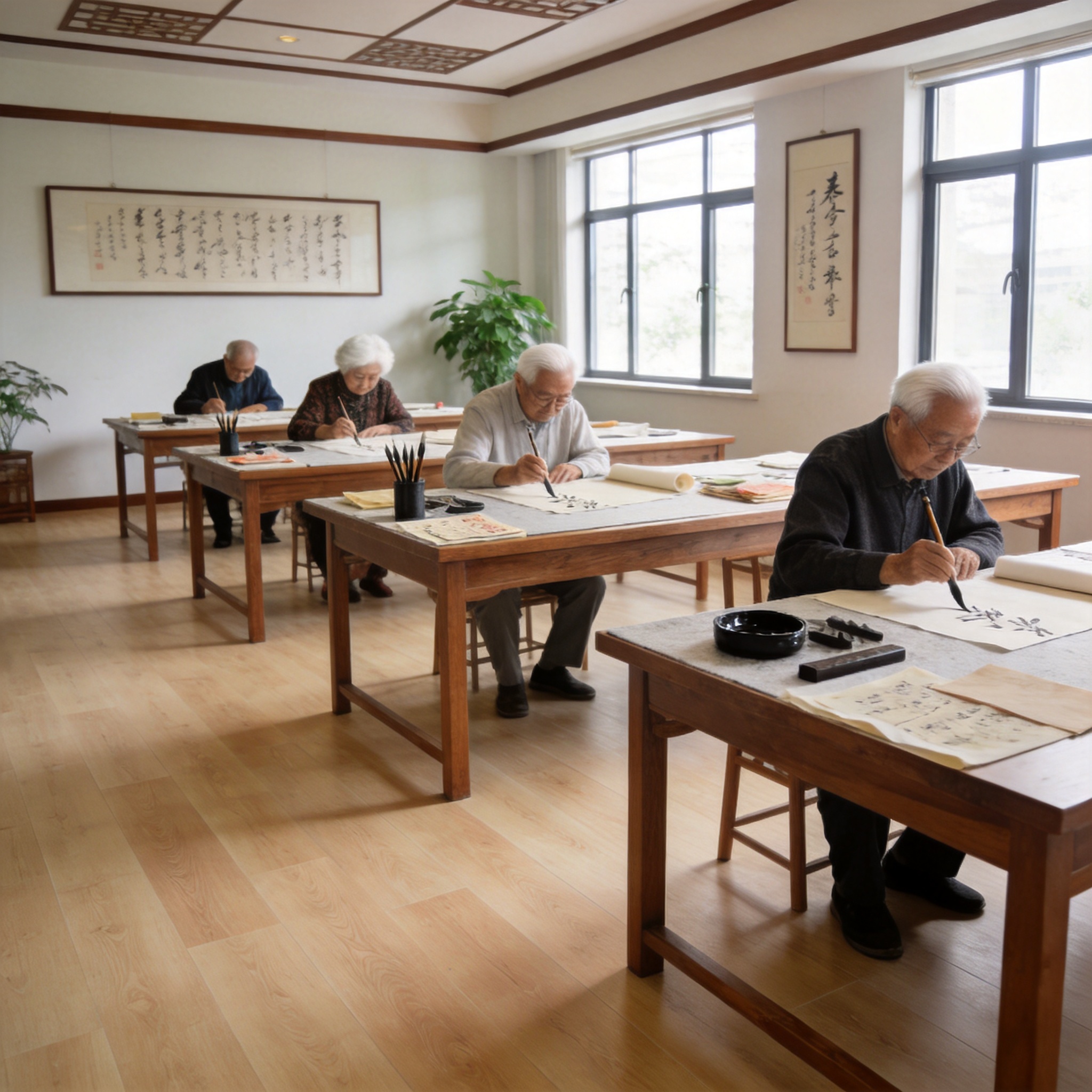 迪兰特系列 × 老年大学书法教室 铺装效果图 1